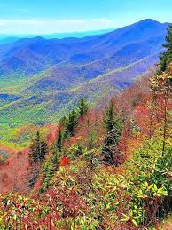 Vibrant mountains with colorful foliage