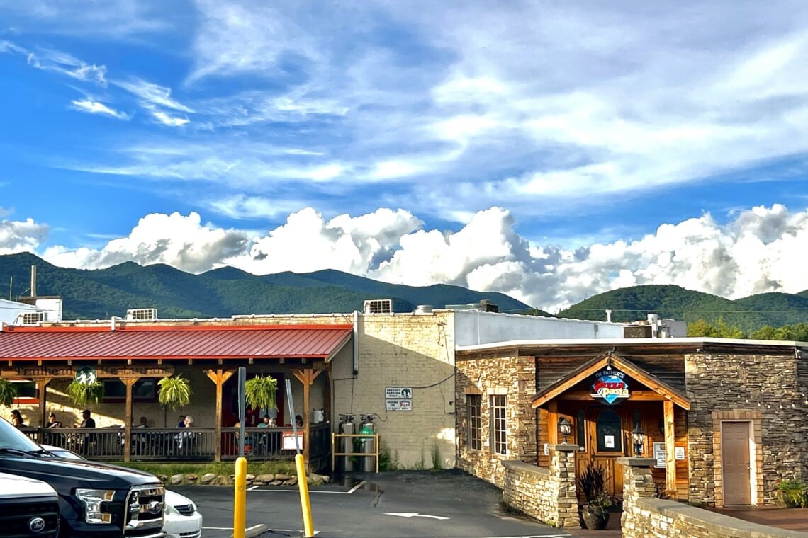 Shot from downtown Black Mountain looking up at the Blue Ridge Mountains.